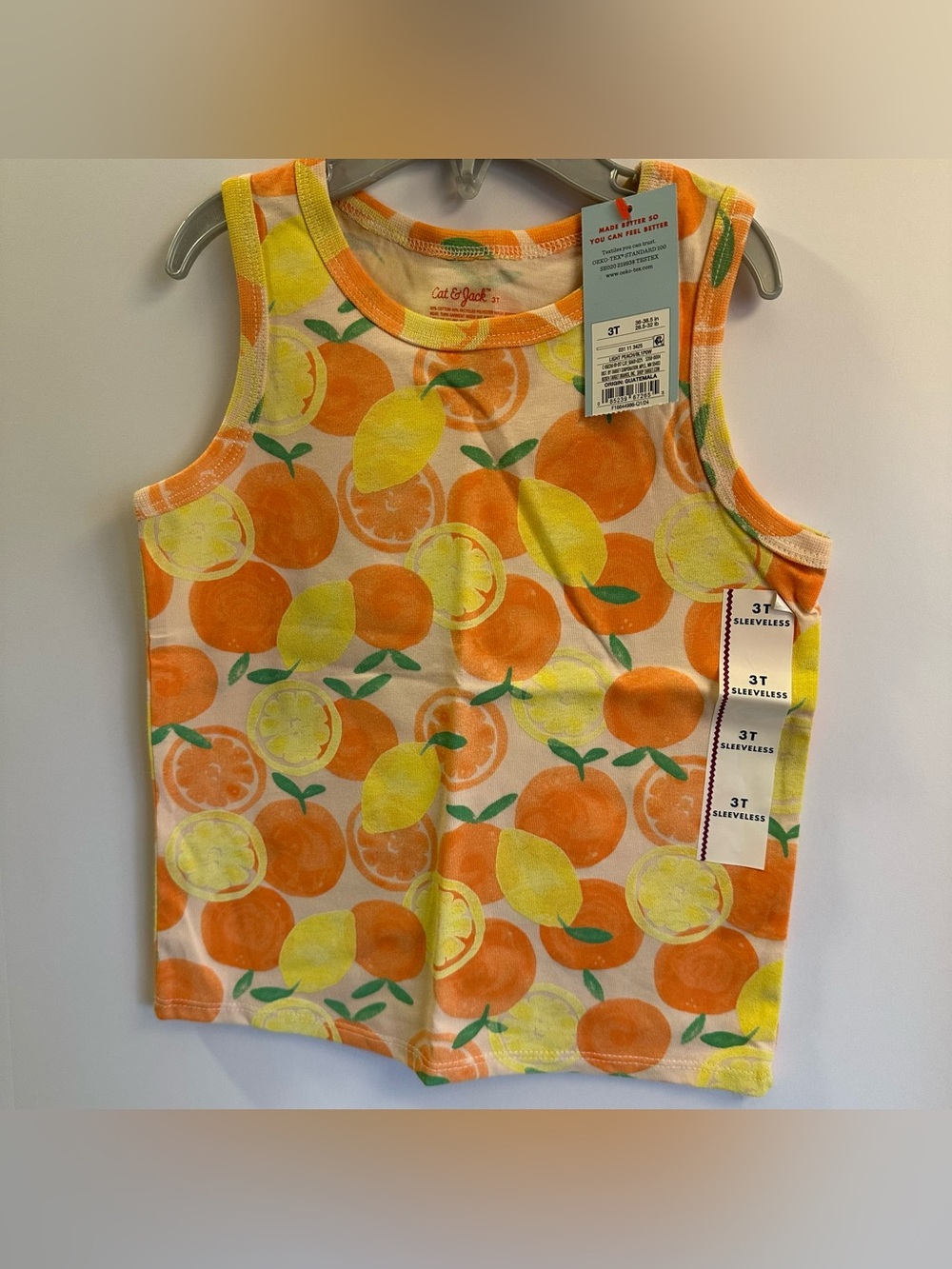 Cat & Jack Oranges & Lemons Toddler Tank Top Size 3T NEW